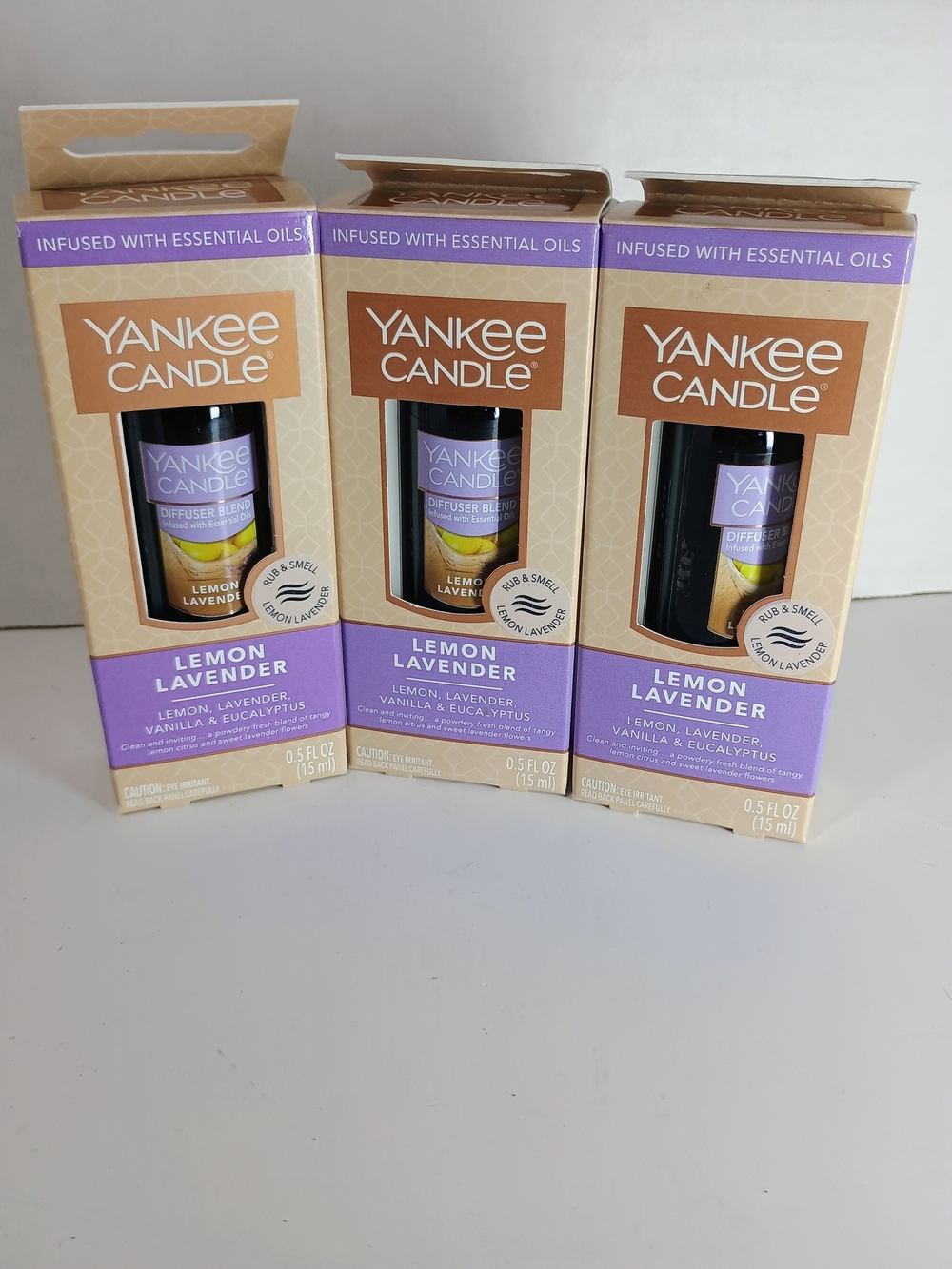 Yankee Candle Diffuser Blend Infused with Essential Oil Lemon Lavendar Lot of 3